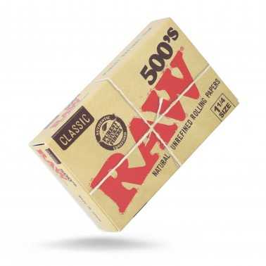 Raw 500's Classic 1 1/4 (500 pieces) RAW Rolling sheet