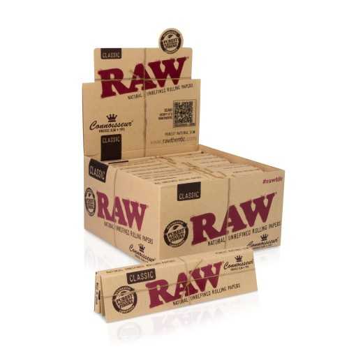 Karton Raw Slim Connoisseur + Tips (Karton) RAW Blatt zum Rollen