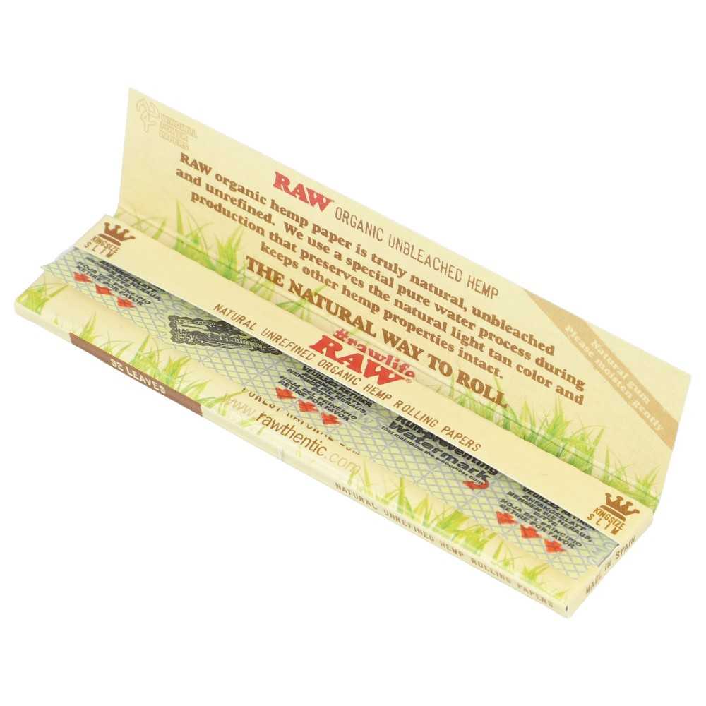 Raw Slim Organic Hemp King Size RAW Feuille à rouler