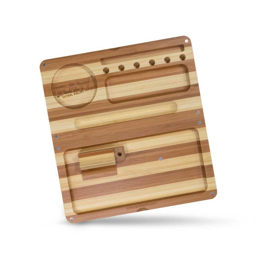 Magnetisches Holz-Rollbrett BACK FLIP Striped RAW Tablett zum Rollen