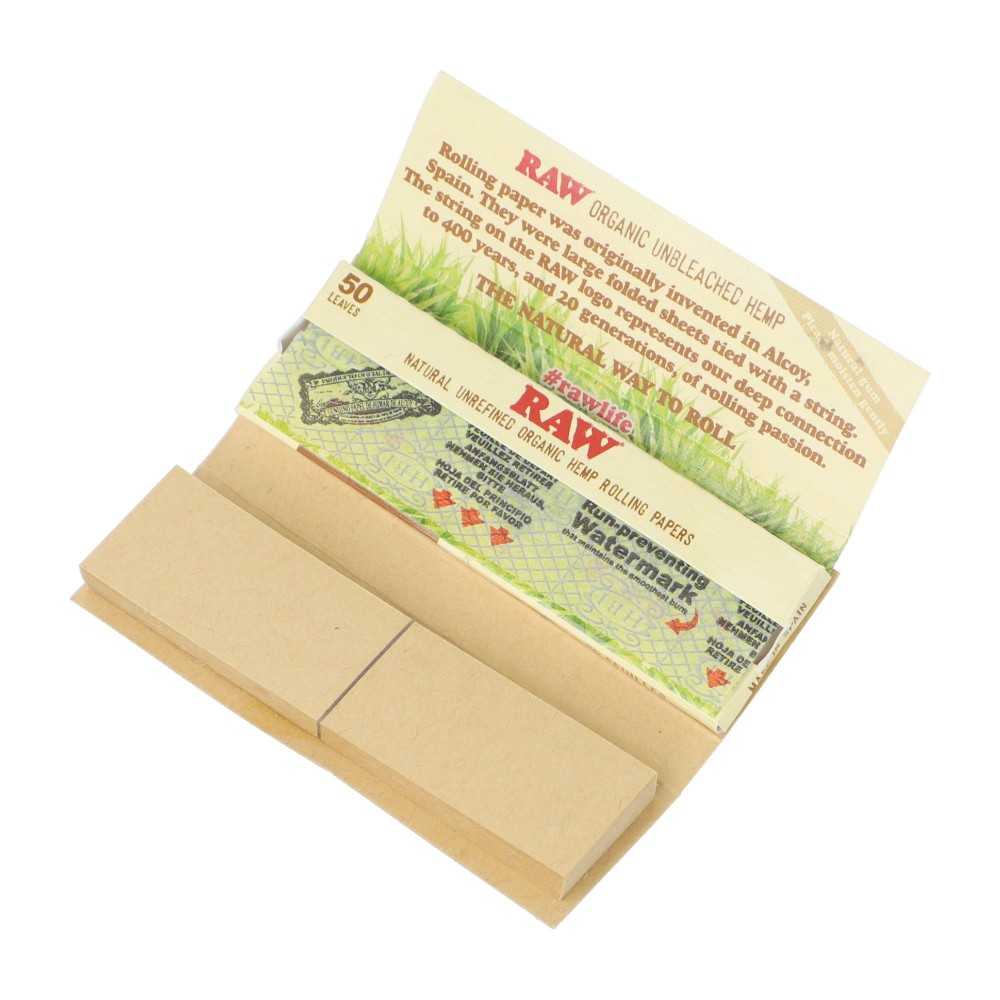 Raw Organic Hemp Connoisseur Small 11/4 + tips RAW Feuille à rouler