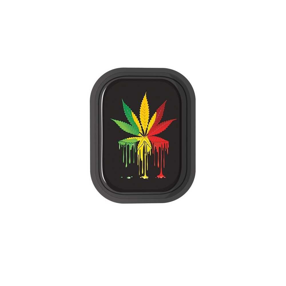 Rolling tray Smoking Arsenal "Drip Rasta Leaf" Mini Smoke Arsenal Rolling tray