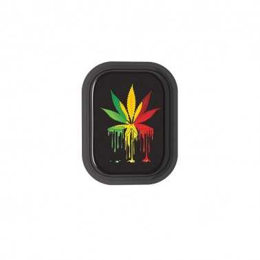 Tablett zum Rollen Smoking Arsenal "Drip Rasta Leaf" Mini Smoke Arsenal Tablett zum Rollen