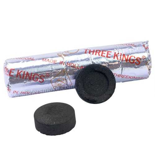 Charcoal for Shisha Three King 33 mm (10 pieces) Three Kings Products